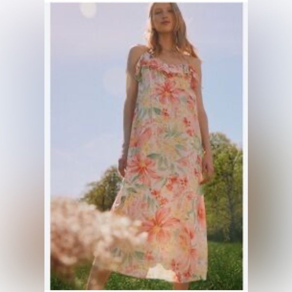 H&M, NWT, spaghetti straps, print summer dress, maxi size,L